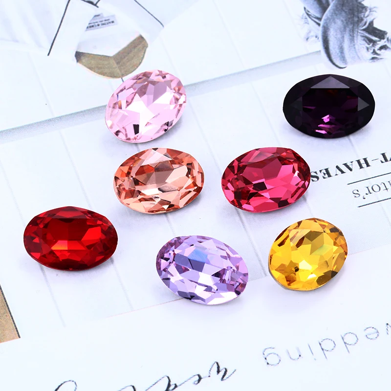 High Quailty Fancy Oval Crystal Rhinestone Loose Beads Sew On Rhinestone DIY  Jewelry Making Clothing Accessories Rhinestone