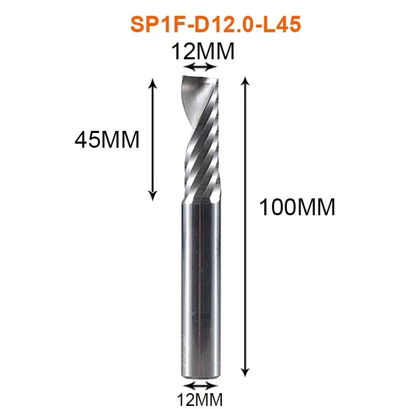 1 st AAAAA CNC Acryl Hout Aluminium Frees 1-12mm 3D Graveren Enkele Fluit Frees Spiraal frees Houtbewerking