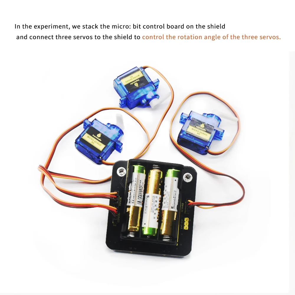 Keyestudio Micro bit Mini Servo Shield с держателем аккумулятора для Microbit Robot Car (без Micro bit Board)