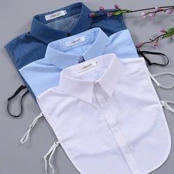 Camisa de cuello falso de mezclilla para hombre, camisa de cuello falso, negro, azul, Kragen, blanco, desmontable, Nep Kraag