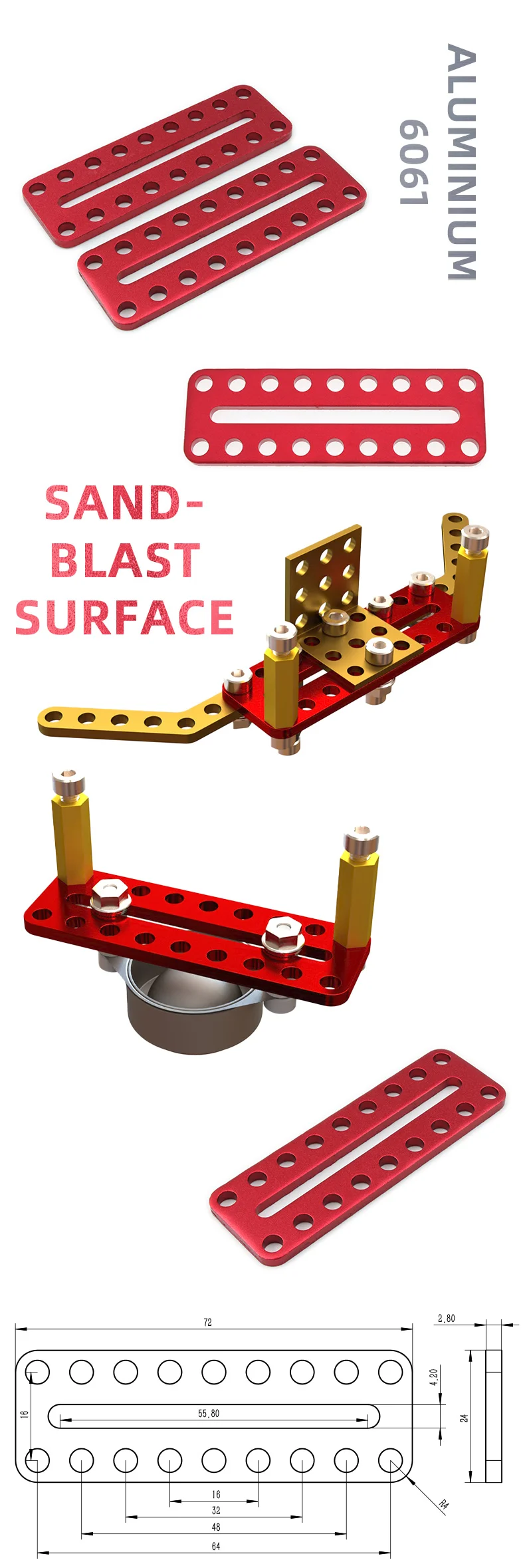 Aluminium Bracket Plate C - Robot DIY Accessories