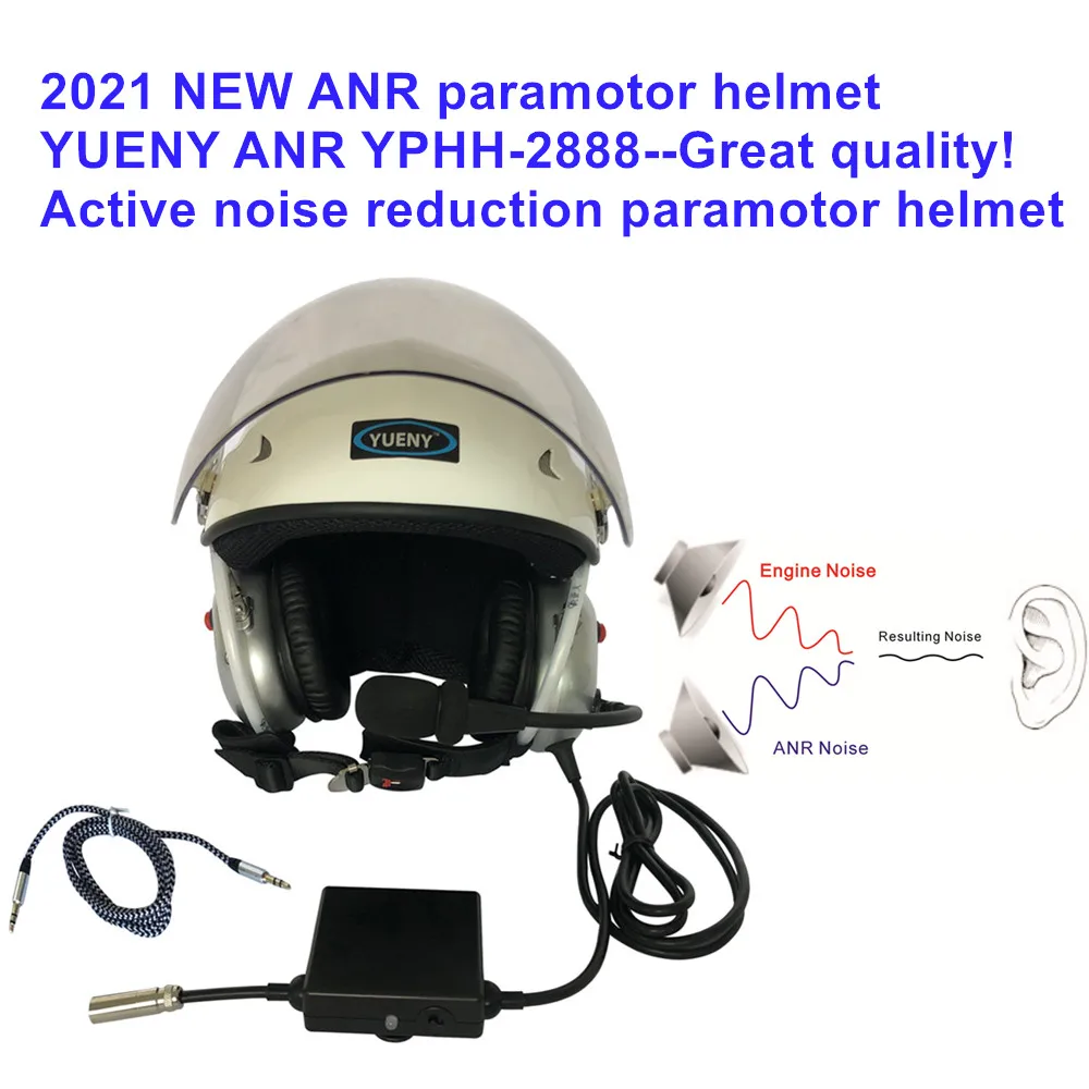 ANR 2021 New YUENY YPHH-2888 ANR Active noise cancelling paramotor helmet powered paragliding helmets great quality