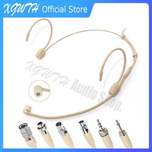 Auriculares con doble sobre la oreja, diadema con micrófono para Shure Sennheiser AKG MiPro Audio Technica, 4 pines, 3 pines, TA4F, 3,5mm