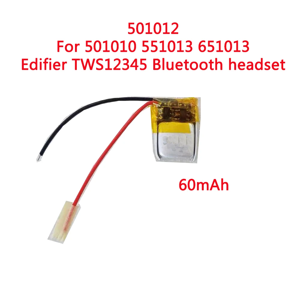 3.7V 60mah 501012 litowo-polimerowa lipo akumulator do i7s/i8/i9/i12TWS zestaw słuchawkowy bluetooth MP3 MP4 głośnik inteligentne zużycie