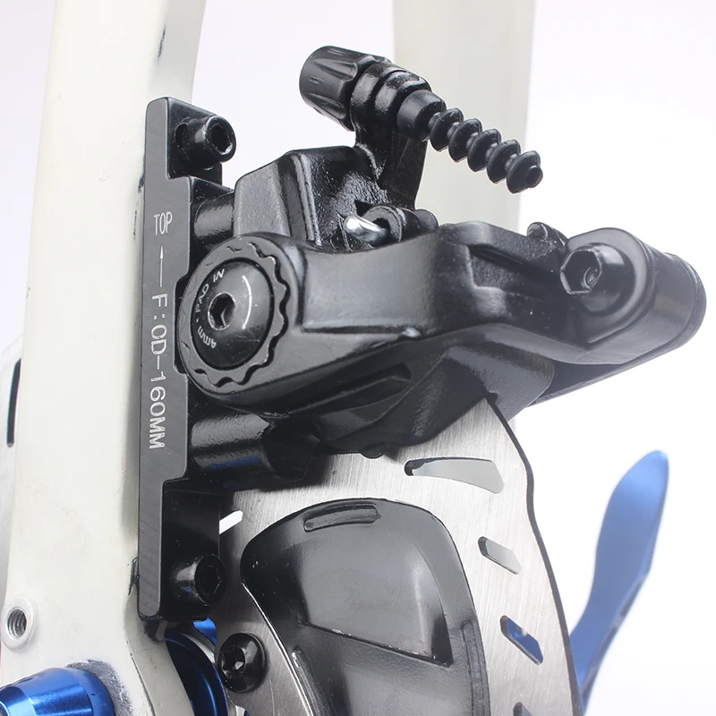 RACEWORK Road Bike Disc Brake Flat Mount Mechanical Dual Side Actuation Caliper 160mm Front Rear Bicycle Clamp Brake view 5