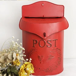 European Retro Style Old Sealed Opinion Newspaper Letter Box Metal Wall Hanging Creative Lockable Mailbox Cafe Home Decoration