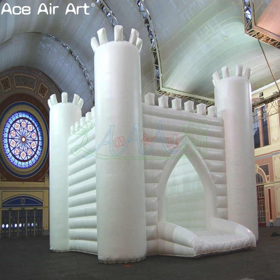 2025 Unique White Inflatable Wedding House Jumping Bouncer Holly Wedding Chapel For Large Outdoor Activities Made By Ace Air Art