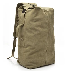 Large Capacity Backpack Tactical Rucksack Men Women Canvas Climbing Travel Camping Sports Bucket Shoulder Bag