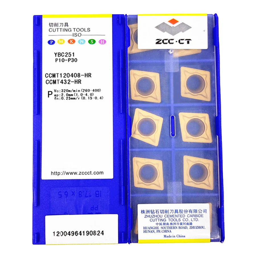 

ZCC.CT CCMT09T304-HR YBC251/CCMT09T308-HR YBC251/CCMT120408-HR YBC251/CCMT120412-HR YBC251 Carbide Inserts 10Pcs CNC Lathe Tools