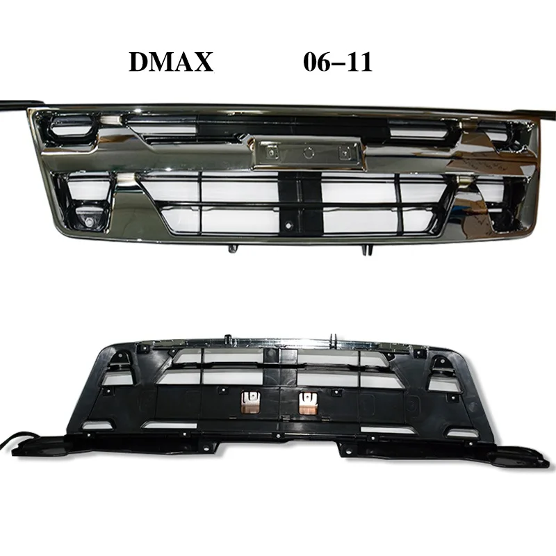 ORIGINAL STYLE FRONT RACING GRILLE GRILLS ASB CHORMED BUMPER MASK COVER FIT FOR ISUZU D-MAX DMAX 2006-2011 GRILLE AUTO PARTS