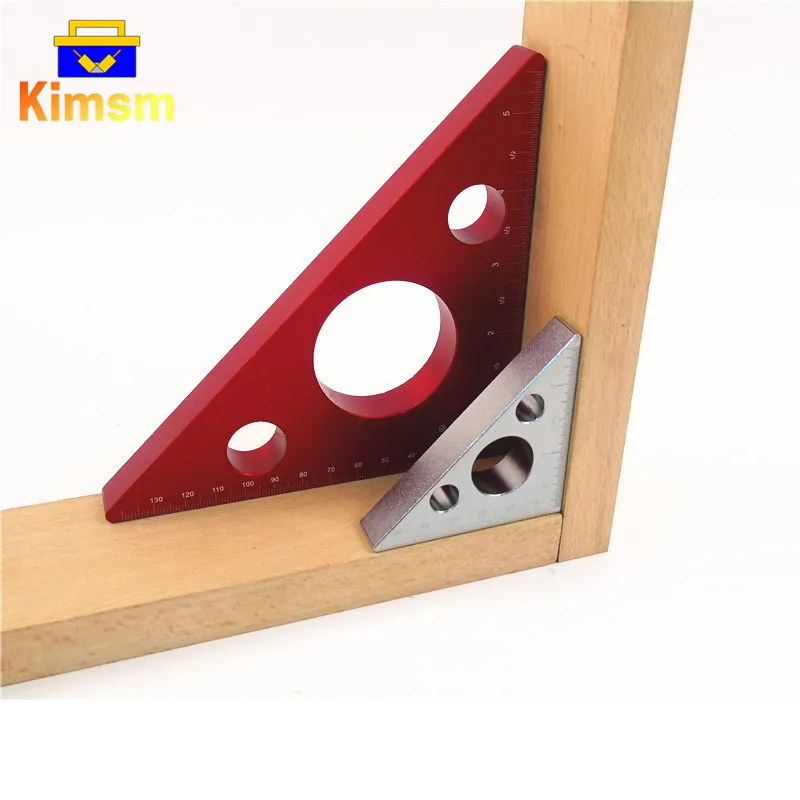Régua triangular para carpintaria, 68/150mm, régua em liga de alumínio, sistema de régua métrica, régua de altura, faça você mesmo, ferramenta de medição multifuncional