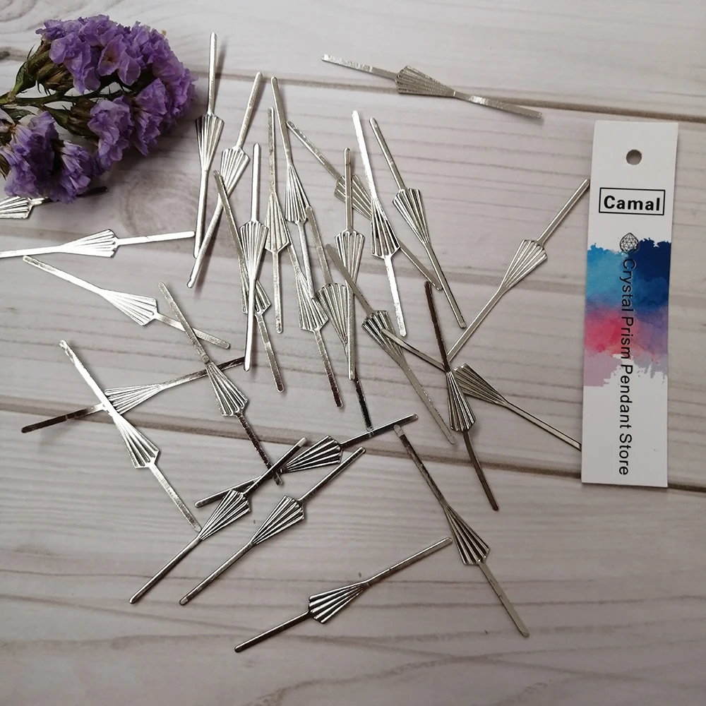 

Camal 100pc 46mm Chrome Color Arrow Pin Metal Connector For Crystal Prism Bead Chandelier Pendant Lamp Wedding Party Part