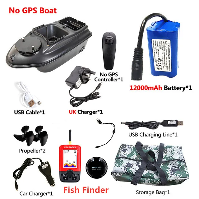 GPS Aasboot 500M 3KG Laadvermogen 40 stuks GPS Puntvisserij Aasboot 2 Bakken GPS Autonavigatie LCD Scherm Viszoeker Nestboot