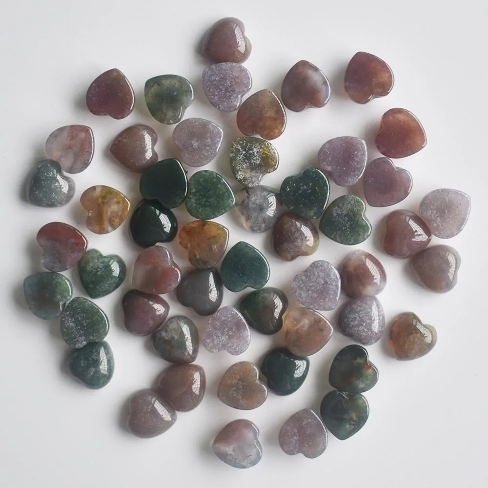 2020 neue hochwertige sortierte Naturstein-Herzform-Cabochons für die Schmuckherstellung, 10 mm, Großhandel, 50 Stück/Lot, kostenlos. – Detail 16