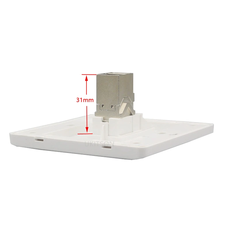 Painel de parede com escudo Keystone Jack Plug para computador Internet Faceplate, 1 porta, fêmea CAT6A, RJ45 LAN, soquete direto