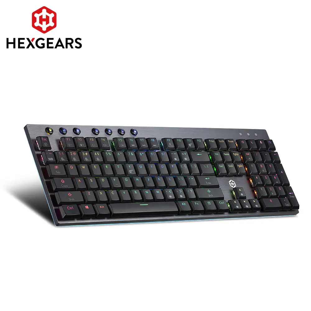 HEXGEARS GK70 Mechanical Keyboard Full Key Hot-swappable RGB Gaming Mechanical Keyboard PBT 104 Keys Macro Defined PC Keyboard