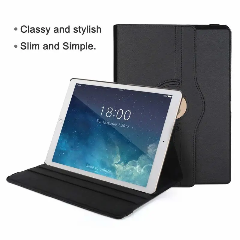 For iPad 2018 Pro 12.9 Case 360 Degree Rotating Stand Cover for iPAD 2020 12.9 Cases Auto Sleep Awake Case A1876 A2232 A1652