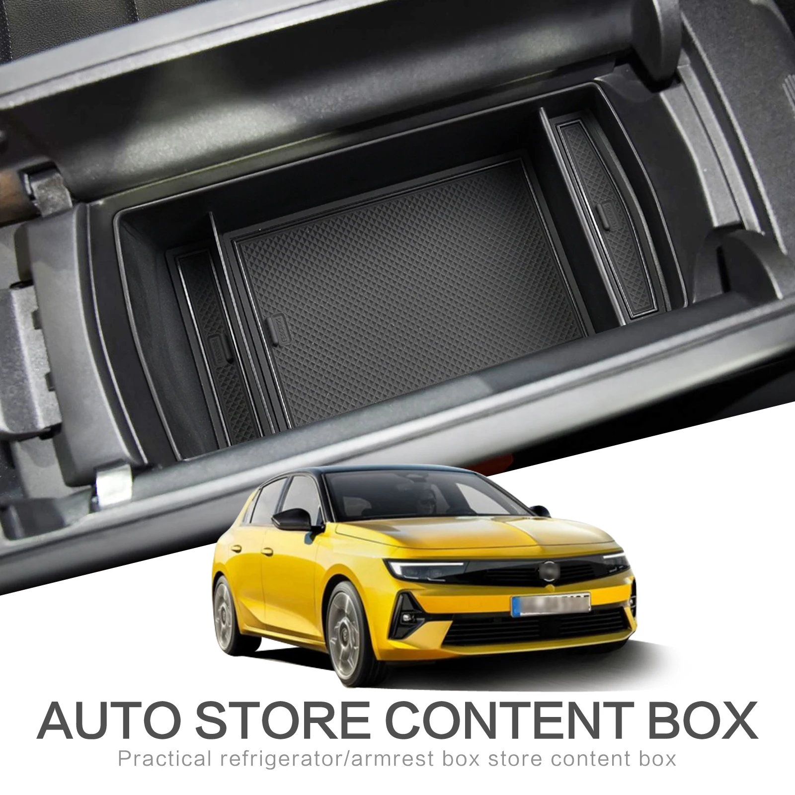 for New Opel Astra L 2022 Center Console Armrest Storage Box Accessories Stowing Tidying Black