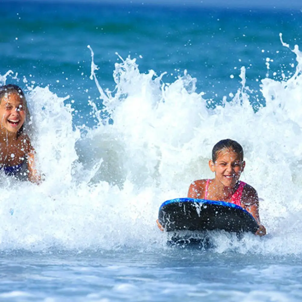 Prancha de surf iatable portátil das crianças dobrável com alça piscina flutuante colchão brinquedo esportes ao ar livre para crianças