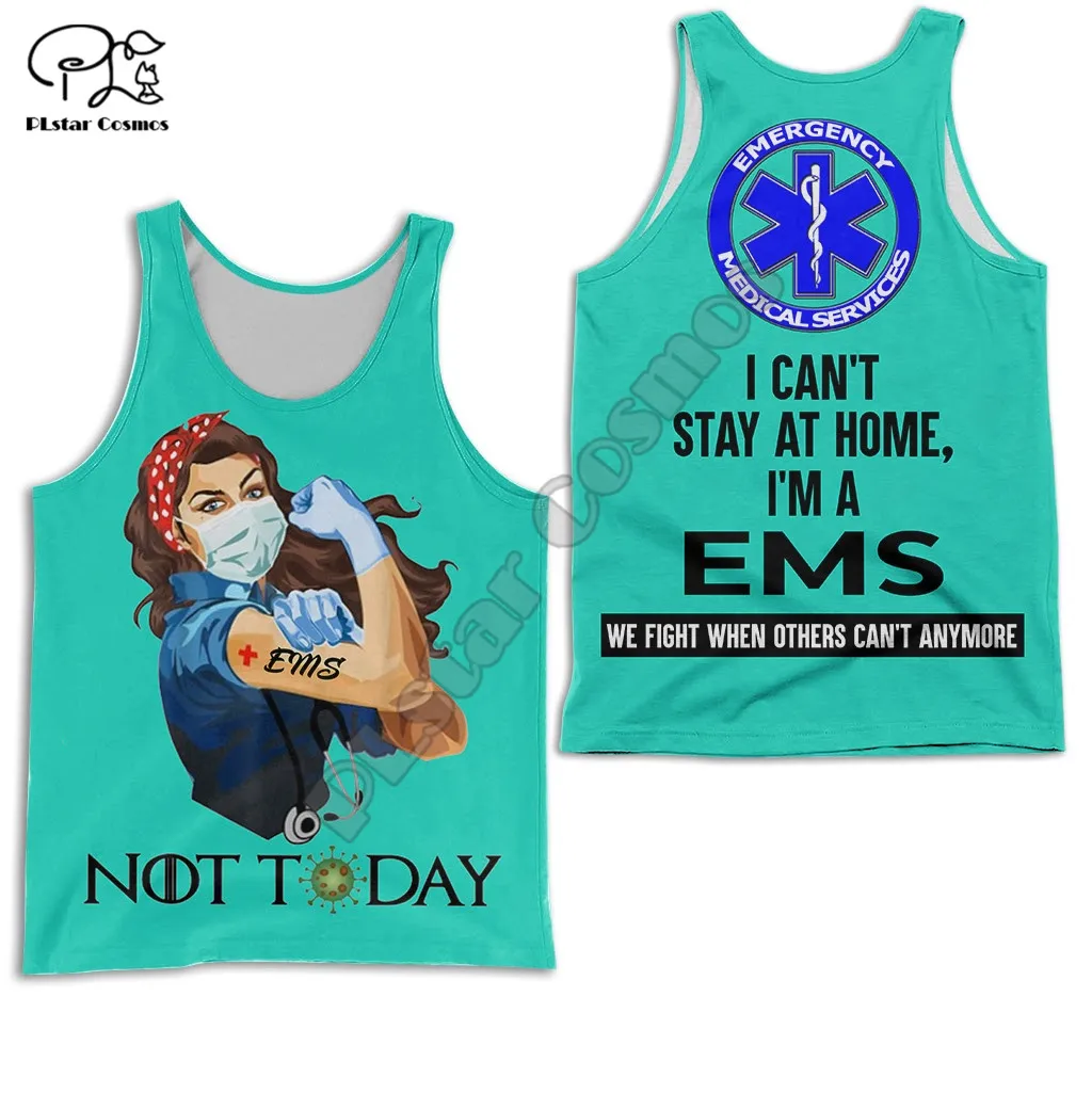 PLstar Cosmos Newest Emergency Medical Service EMS 3D Print Streetwear Hot Summer Casual Sleeveless Unisex Tank Top Vest Men E29