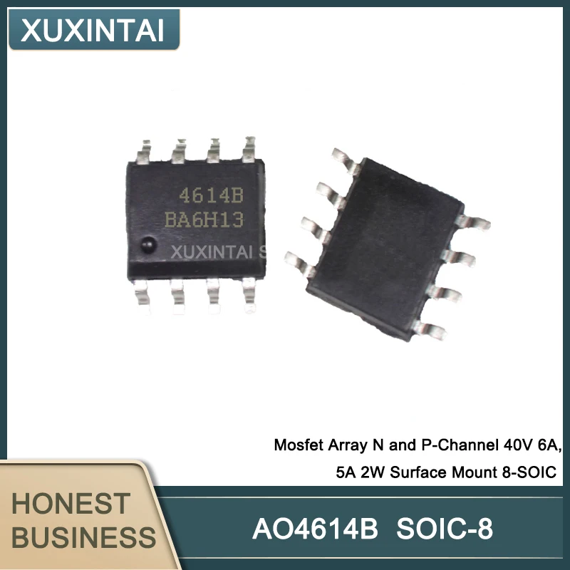 50Pcs/Lot AO4614B AO4614 Mosfet Array N and P-Channel 40V 6A, 5A 2W Surface Mount 8-SOIC