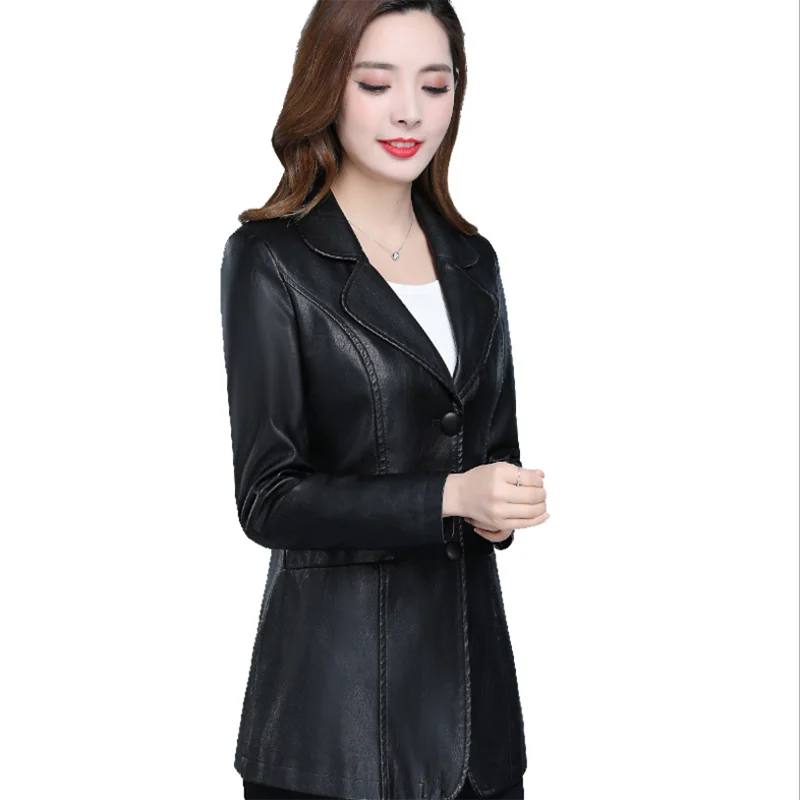 Autumn winter leather coat spring fashion  Imitation leather jacket female slim pu leather jackets Women overcoat