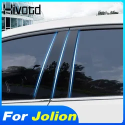 Car Window Center Pillar Sticker Film PVC Gloss Trim Exterior Decoration B-Pillar Column Decoration Strip For Haval Jolion 2023