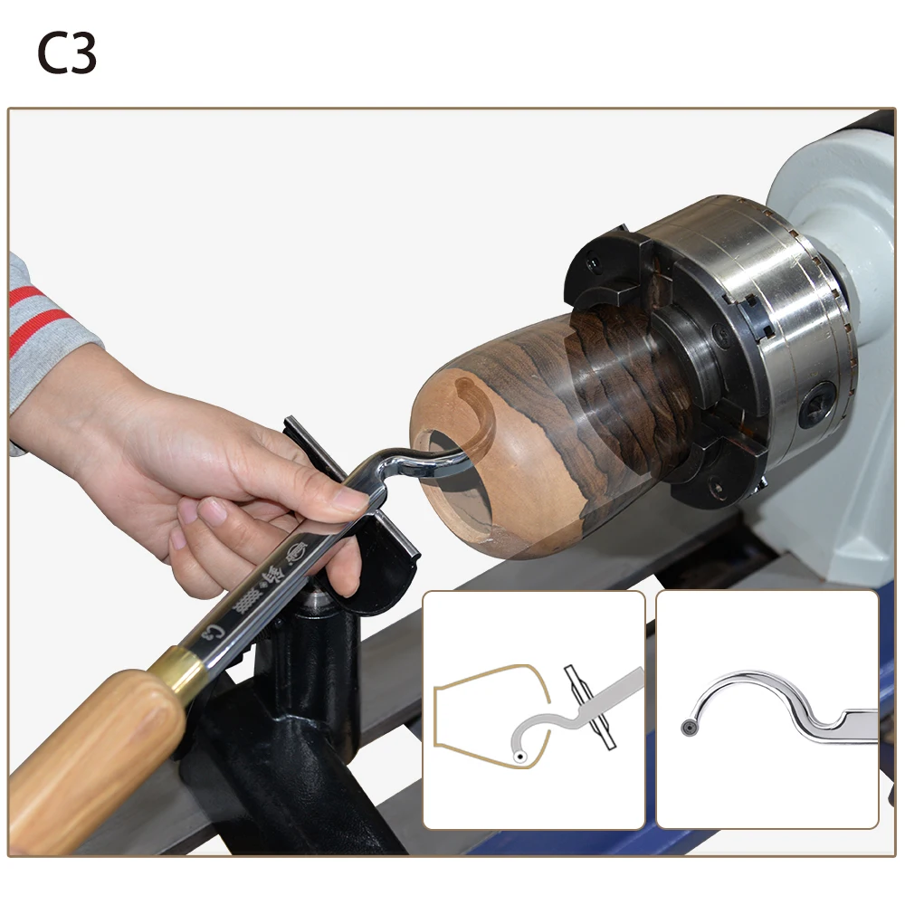 Woodturning Lathe Hollowing Tools Wood Carving Tool DIY Wood Bowl Carbide Insert Cutters for Turning Hollow Forms