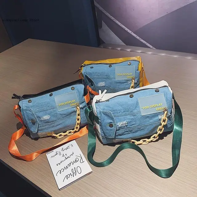 Torebki damskie luksusowe niebieskie dżinsy Crossbody torba damska duża torebka moda Denim damskie torebki na ramię duża torba podróżna Designer