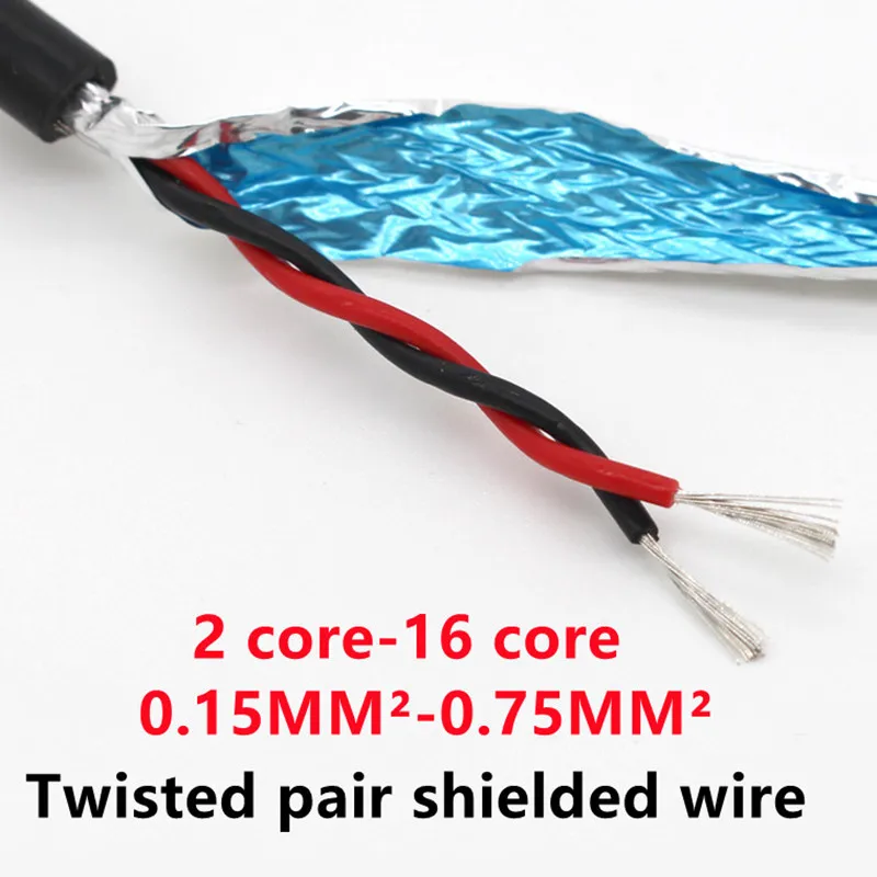 Twisted pair shielded cable wire 2 4 6 10 12-core 26 24 AWG 1 meter price tinned copper core communication signal control wire