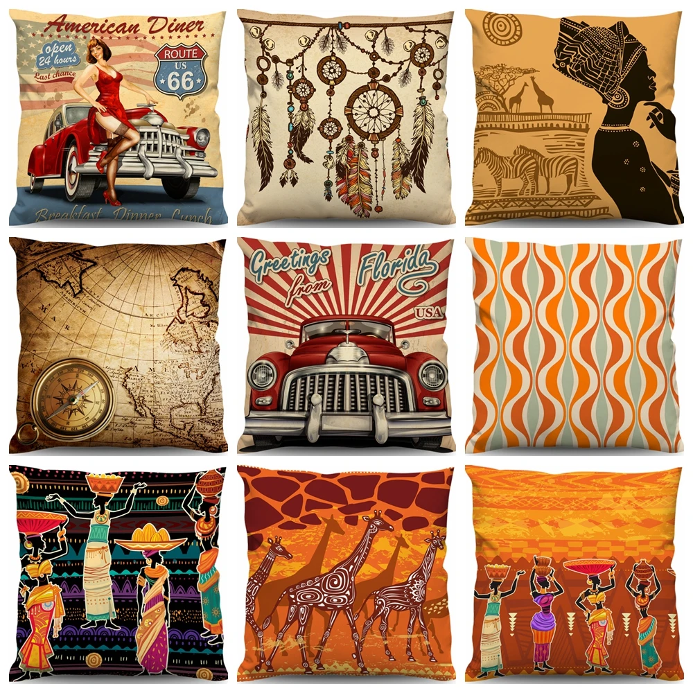 

Indian vintage Cushion Cover Decorative Pillowcase Throw Pillow Case Cushion Cover 3D Bedding 45x45 65x65 70x70 80x80