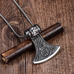 2021 Personality Domineering 316L Stainless Steel Viking Axe Fashion Male Pendant Necklace Men's and Women's Jewelry Gifts