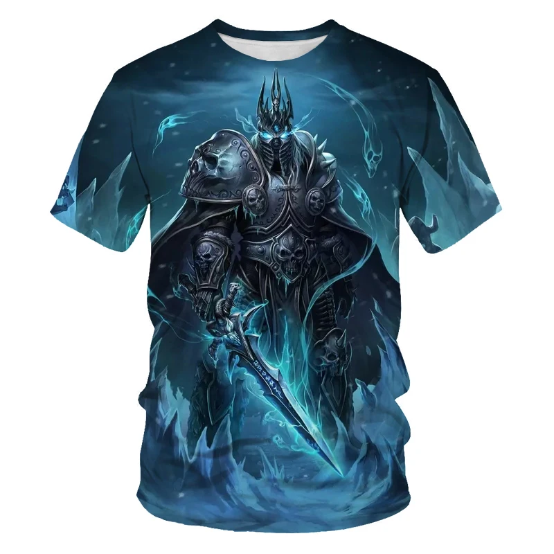 2021 Summer New Men\'s Oversized T-shirt 3d Printing World of Warcraft Alsace Children\'s Fashion Casual Tops