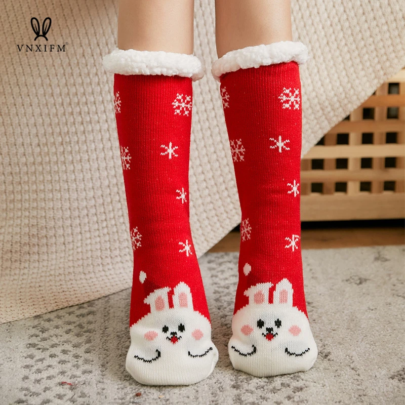 Süße Schafe Cartoon Damen Socken Winter dicke warme Bodens ocken weiche atmungsaktive Schlafs ocken Neujahr exquisite Geschenk Weihnachts socke