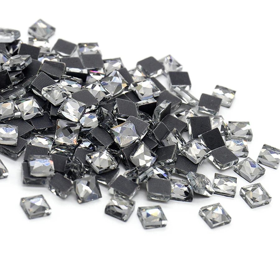 200pcs 5x5mm Square Shape Multi Color Hot Fix Rhinestones Strass Crystal Rhinestones Trim Flatback Stones and Crystal Craft