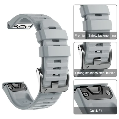 Imagen 2 del producto ANBEST correa de 26mm 22mm para Garmin Fenix 6X/6X Pro/5/3 correa de silicona suave para pulsera de reloj Fenix 6/6 Pro/5X/5 Plus