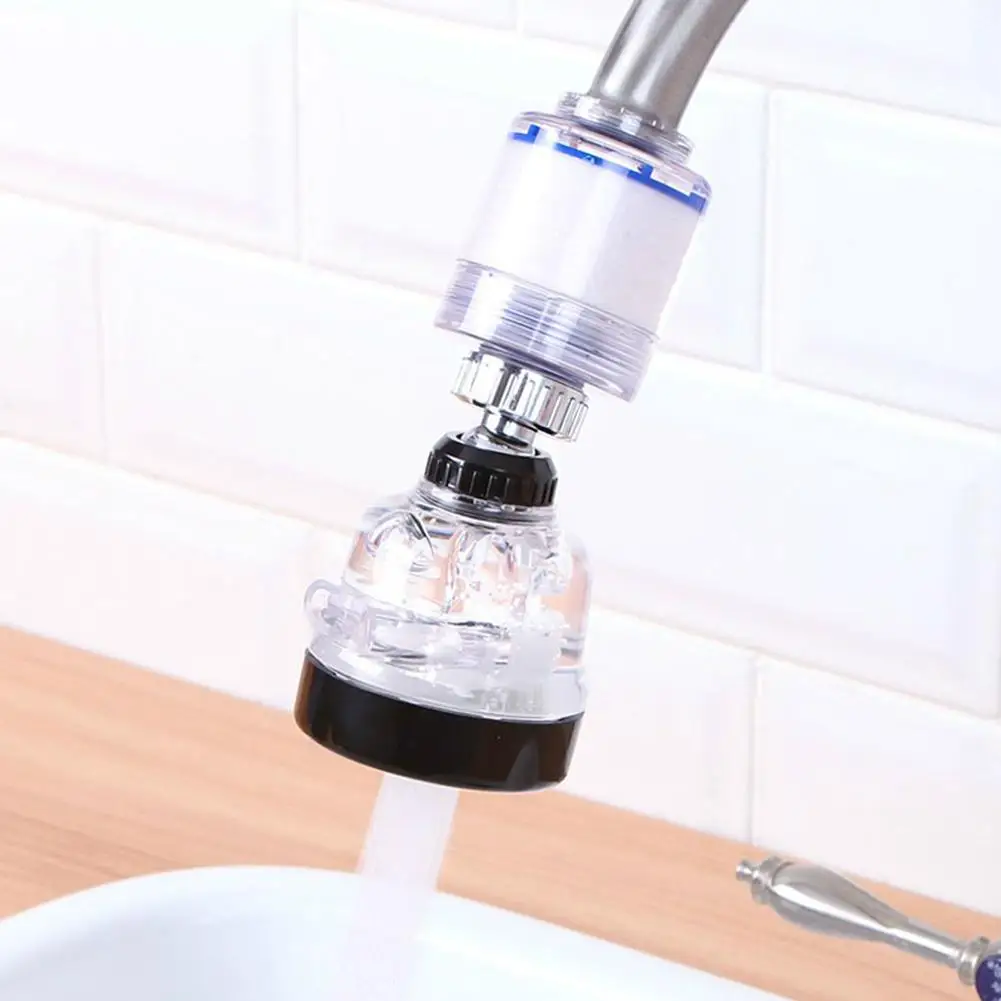 Kitchen Faucet Filter Rotating Nozzle Adjustable Double Filter Water Saving Device Household Water Purifier Tap Aerator