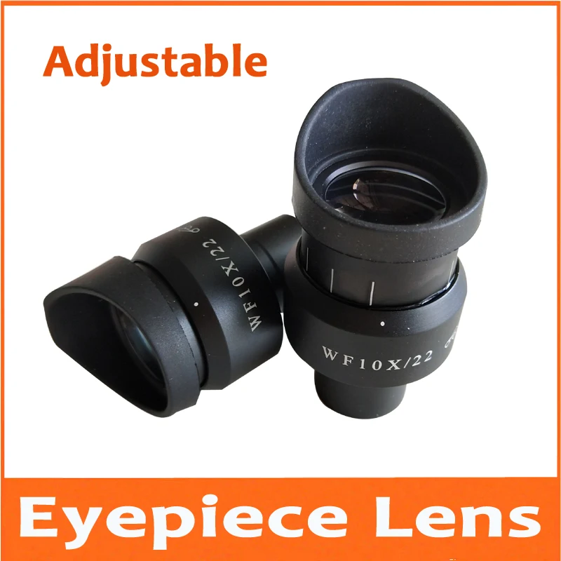 

WF10X 22MM 23mm 24mm Adjustable High Eyepoint Wide Angle Biological Microscope Eyepiece Lens 23.2mm with Rubber Eye Guards Caps