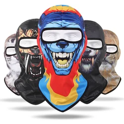 Animal Print Balaclava Kids Full Face Mask Outdoor Children Neck Warmer Gaite Scarf Cycling Ski Skateboard Face Shield