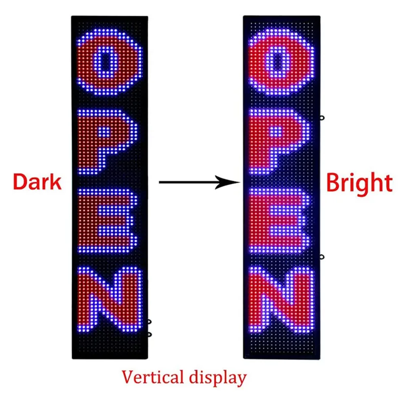 P10 LED Display with WIFI FULL Color Sign Fast Programmable Digital LED Display Use For Storefront Business Window Bar(100x20cm)