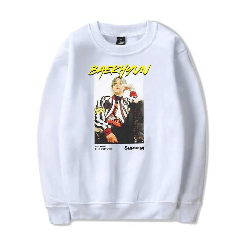 

Super BAEKHYUN Kpop Hoodie Pullover Costume Hip Hop Men Women Capless Sweatshirts Long Sleeve Male Female Hoodies Tops Plus Size