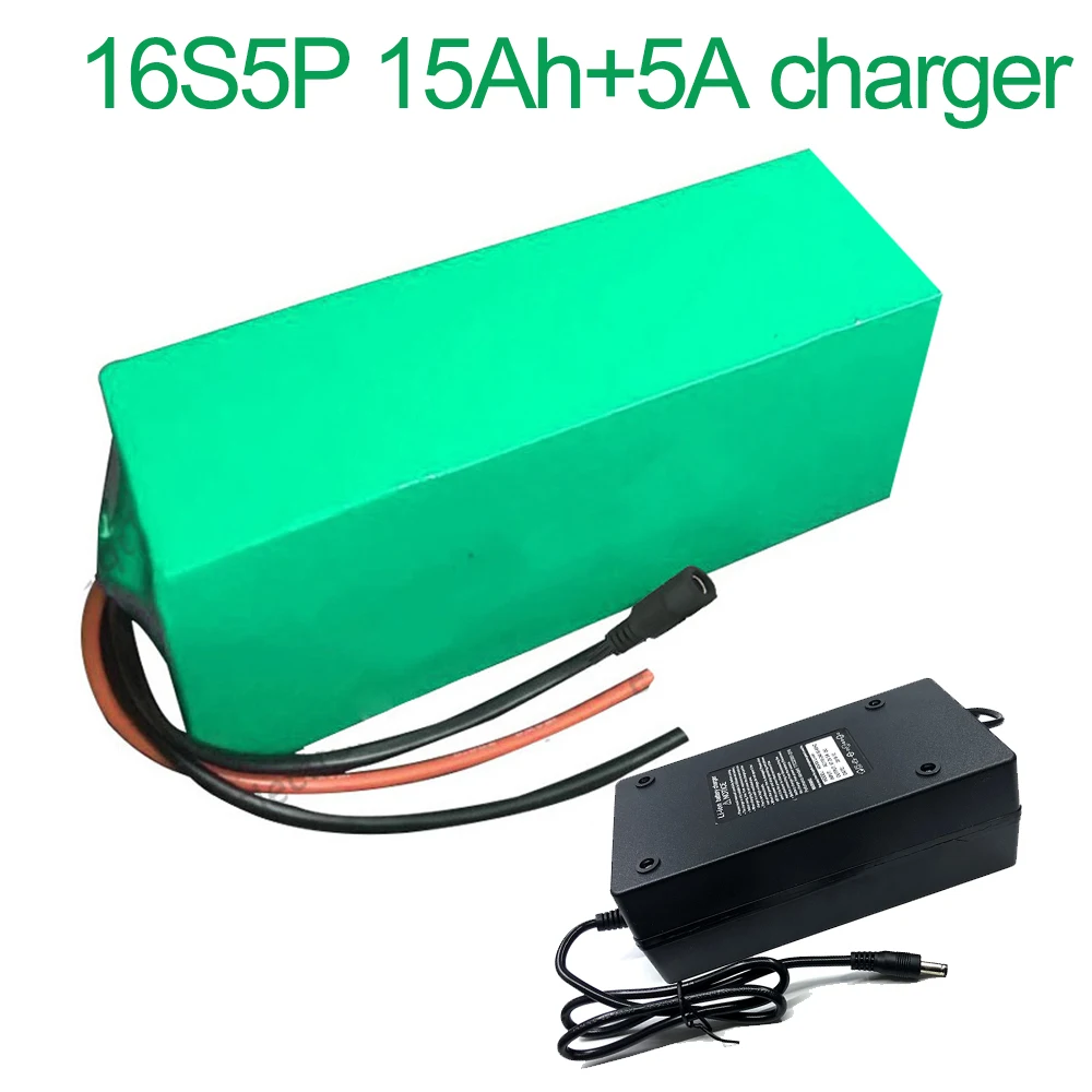 

With 5A charger 60V 15Ah 16S5P 18650 Li-ion Battery electric two Three wheeled motorcycle bicycle ebike 310*100*70mm