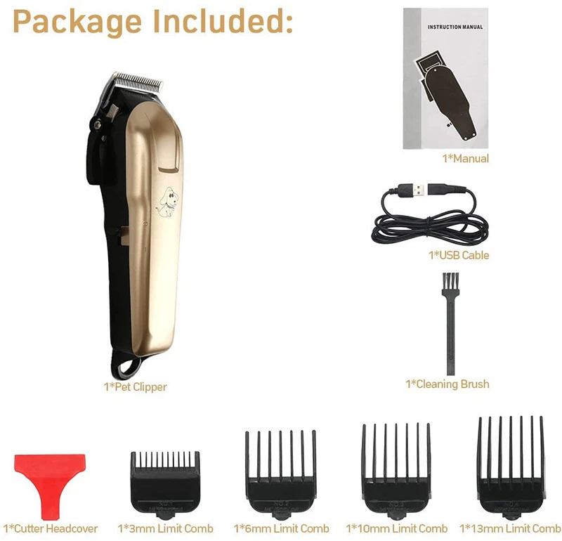 Imagem -06 - Benpaw-kit Profissional de Tosa para Cães e Gatos Cortador de Pelo Elétrico Recarregável Via Usb Baixo Ruído Seguro sem Fio