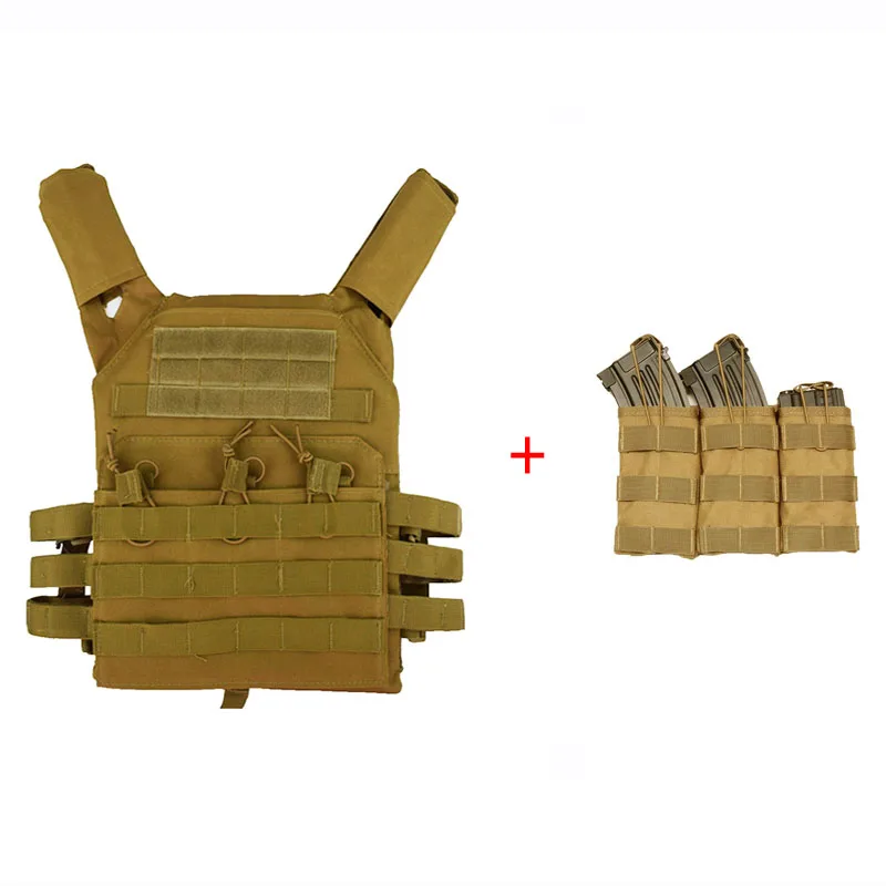 Tactical Hunting Molle Vest Army Paintball Protective Plate Carrier Vest Military Airsoft Combat Body Armor With Magazine Pouch