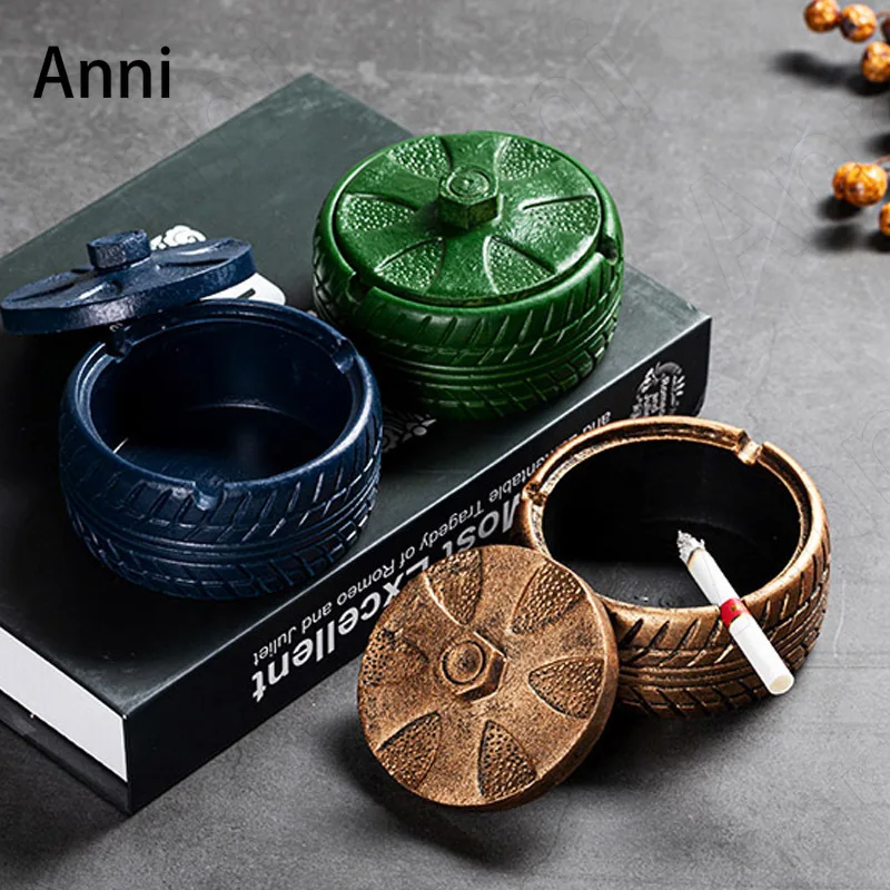 Creativity Simulation Tire Cement Ashtrays Nordic Modern Funny Painted Portable Ashtray Office Coffee Table Desktop Ornaments