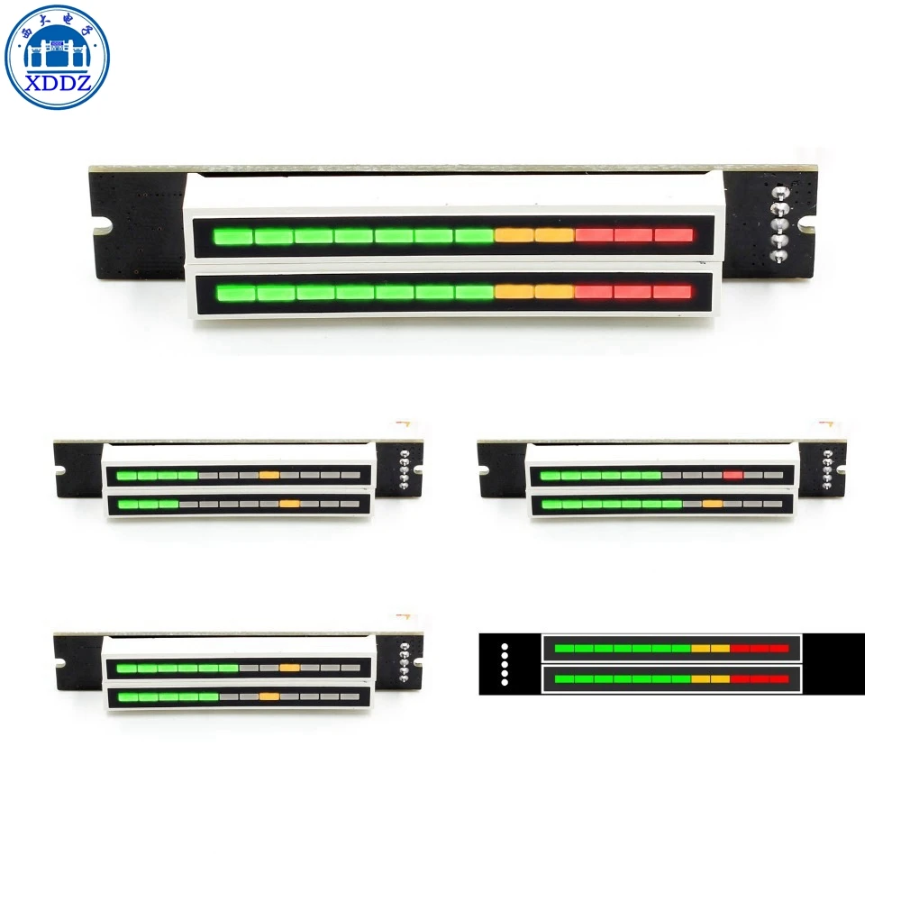 Dual 12-bit Dual Channel LED Music Spectrum Level Indicator (7 Green, 2 Orange, 3 Red) Audio LED Indicator