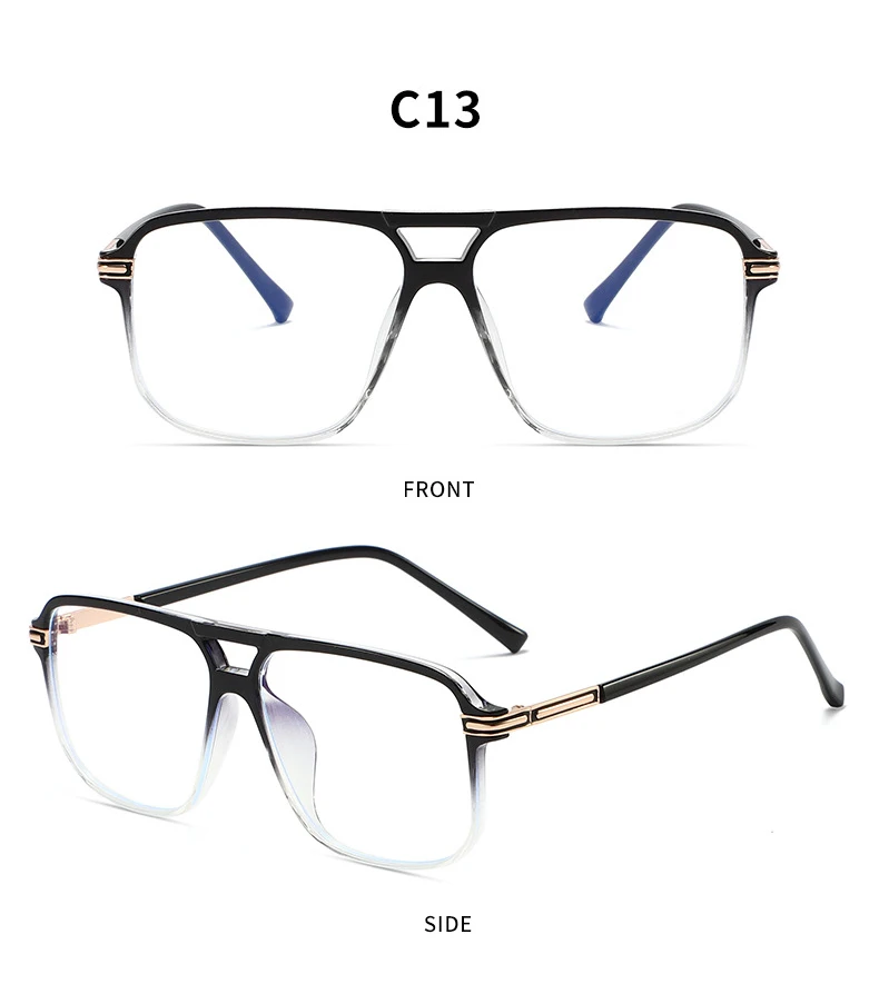Blau Licht Blockieren Gläser Rahmen für Männer und Frauen Optische Gläser Vollrand Aviator Stilvolle Rezept Brille Pilot Rahmen – Detail 13