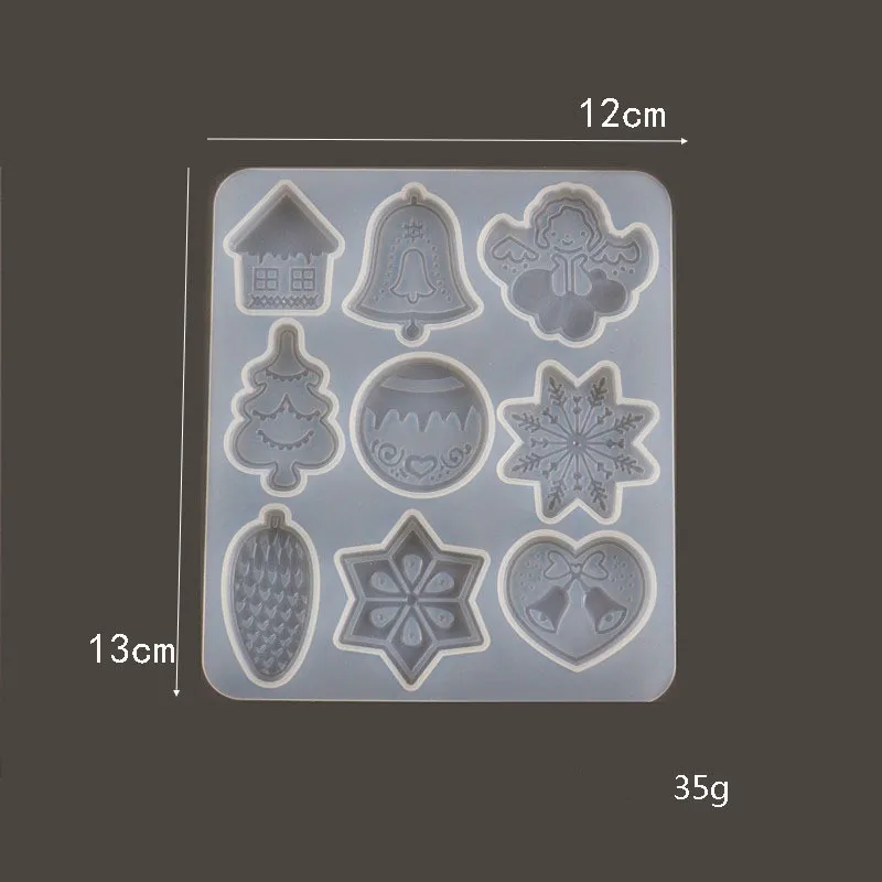 Epoxy Christmas DIY Crystal Epoxy Mold Christma Tree Snowflake Elk Pendant Silicone Mold Keychain Listing Jewelry Silicone Resin
