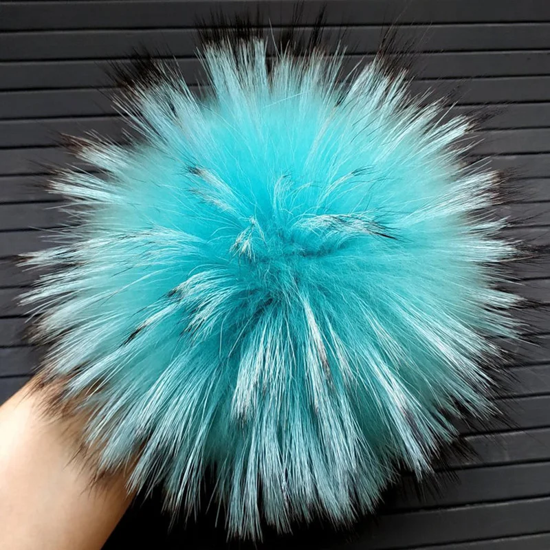 2pcs/lot Fur Raccoon Pom pom 15cm Large Huge Fur Pompoms Real Fur Pom pom Pink Raccoon Pompom For Hats Beanie Scarf 25 colors