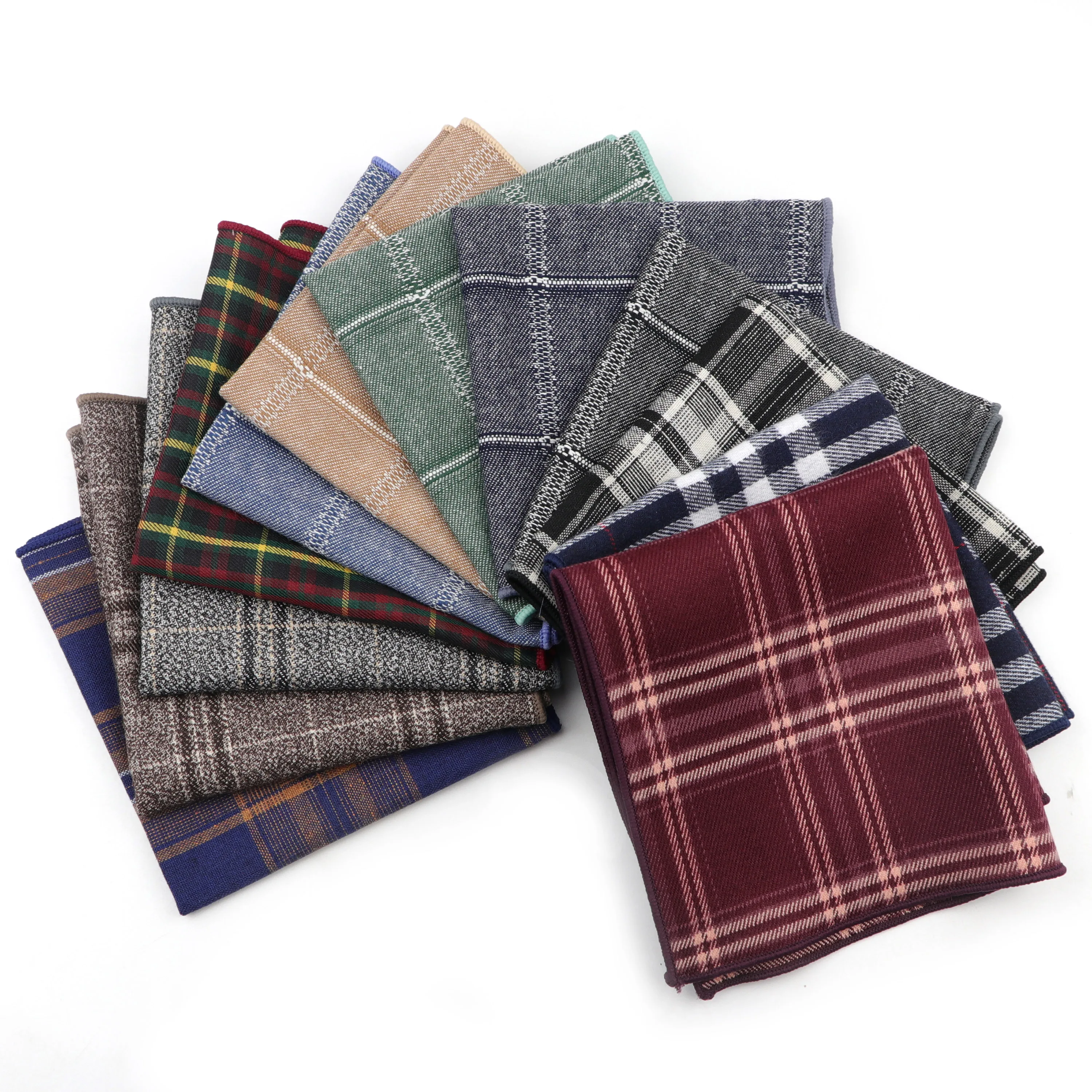 2019 New Style Hankerchief Stripe Plaid Scarves Vintage Fabric Of Business Suit Hankies Men's Pocket Square Handkerchiefs